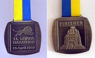 Laufmedaille vom Leipzig Marathon 