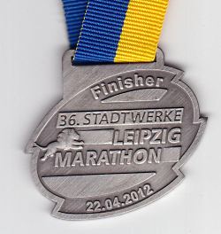 Laufmedaille vom Leipzig Marathon 