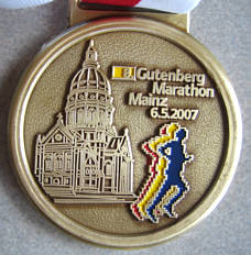 Laufmedaille vom Mainz Marathon 2007