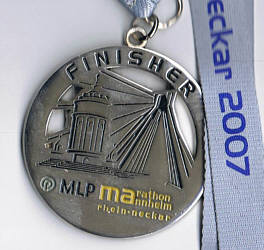 Laufmedaille vom Mannheim Marathon 2007