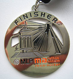 Laufmedaille vom Mannheim Marathon 2008