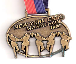 Laufmedaille New York Marathon 1998