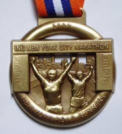 Laufmedaille New York Marathon 2007