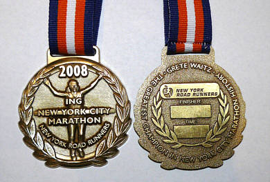 Laufmedaille New York Marathon 2008