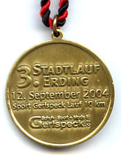 Laufmedaille Erdinger Stadtlauf