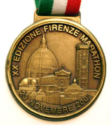 Marathonmedaille Florenz Marathon 2003