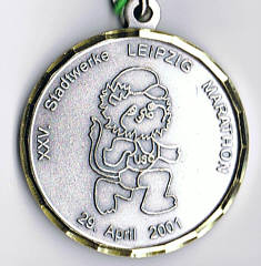 Laufmedaille vom Leipzig Marathon 2001