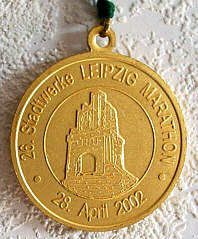 Laufmedaille vom Leipzig Marathon 2002