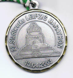 Laufmedaille vom Leipzig Marathon 2003