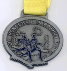 Laufmedaille vom Monschau Marathon 2002