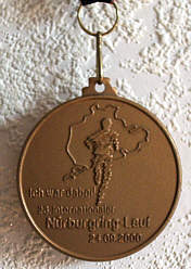 Laufmedaille vom Nrburgringlauf 2000