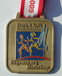 Finishermedaille Regensburg Halbmarathon 2005