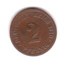 Deutsches Kaiserreich 2 Pfennig 1910