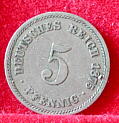 Deutsches Kaiserreich 5 Pfennig 1875