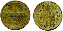 Sachsen Einpfennig 1773