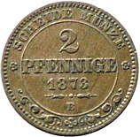 Sachsen Zweipfennig 1873