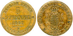 Sachsen Fnfpfennig 1869