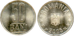 Neue 50 Bani vom 1.7.2005 aus Rumnien