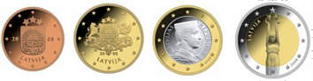 Entwurf der Euromünzen von Lettland