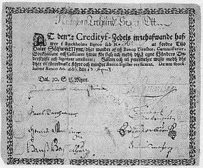 Schwedische Banknote, 1666
