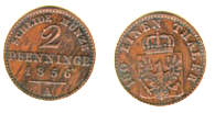 Preuischer 2 Pfennig von 1856