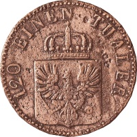 Preuischer 3 Pfennig von 1864