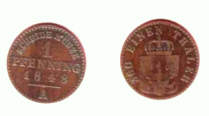 Preuischer Pfennig von 1848