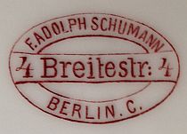 Porzellan von Friedrich Adolph Schumann und Sohn