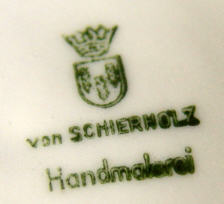 Porzellan von C. G. Schierholz & Sohn Porzellanmanufaktur Plaue
