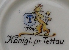 Porzellan von Knigl. priv. Porzellanfabrik Tettau