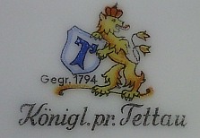 Porzellan von Knigl. priv. Porzellanfabrik Tettau
