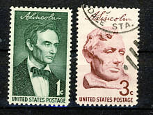Abraham Lincoln on US stamp
